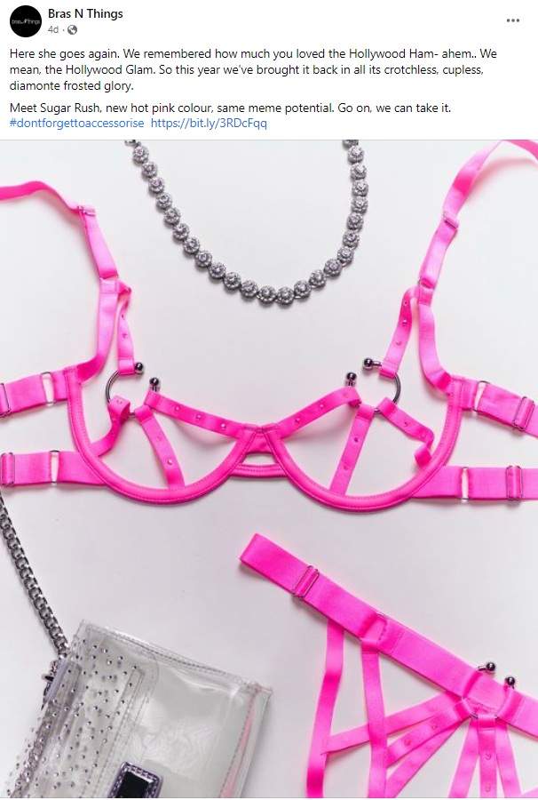 Bras N Things asked FB to roast this biazzare set and the 'flap' jokes did  not disappoint