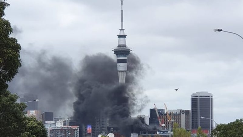 A huge fire has broken out at Sky City's new convention centre in Auckland