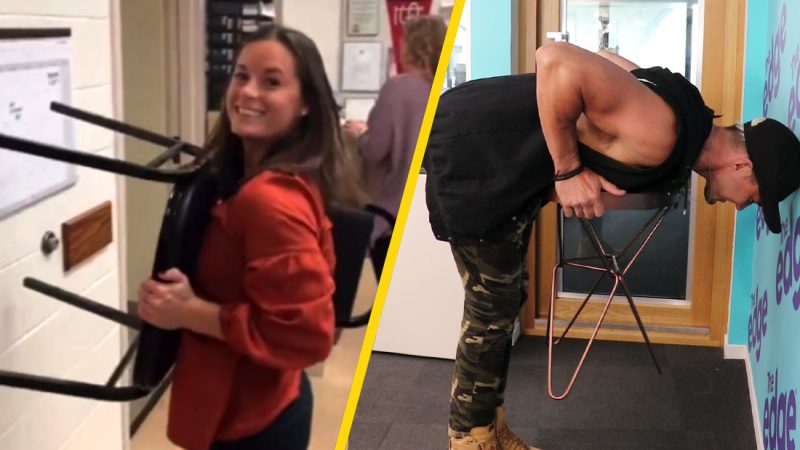 'Chair Challenge' goes viral as girls can easily do it but men are seriously struggling