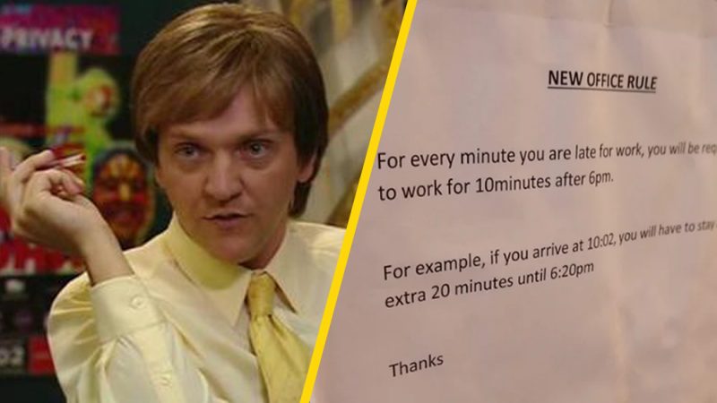 Boss gets roasted for 'dumb and illegal' punishment for staff who are one minute late to work 