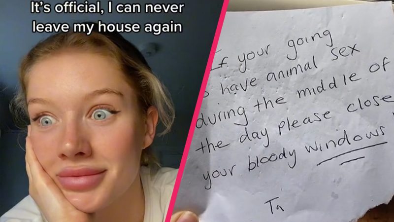 This gal's neighbour left a note complaining about her loud AF 'animal sex'