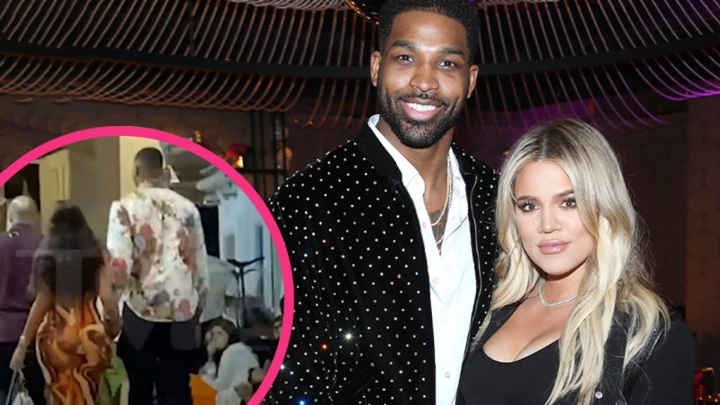 Tristan Thompson gets cosy with mystery gal as Khloe Kardashian's baby due any day