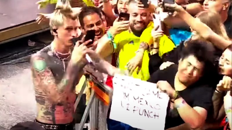 Watch: MGK punched a fan in the face for the weirdest reason