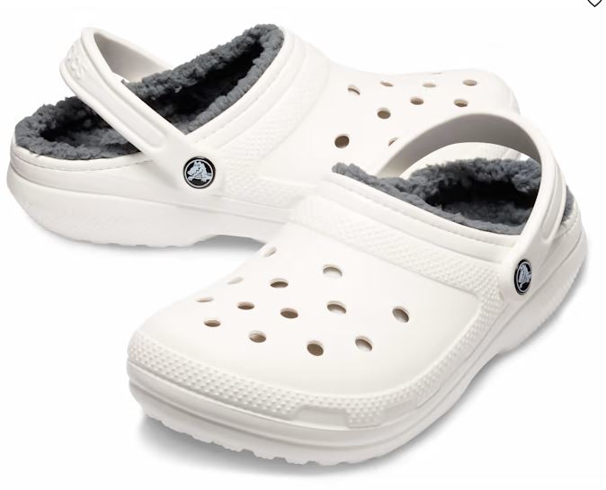 white crocs with fluffy lining