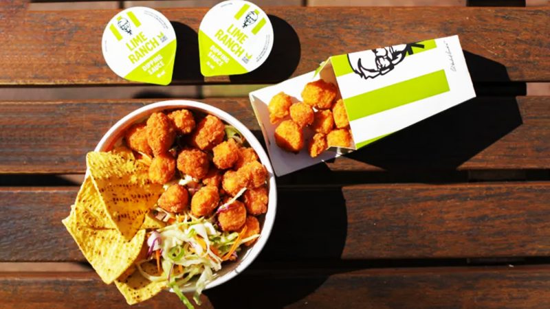 KFC has released plant-based popcorn chicken, and it’s about cluckin’ time