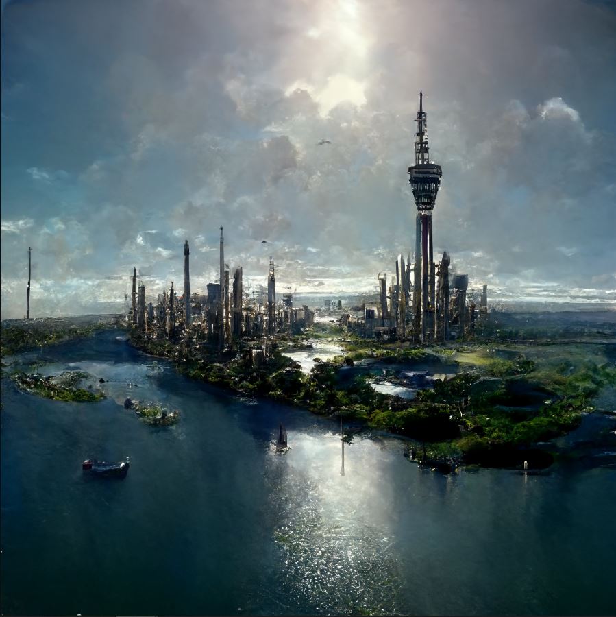 AI prediction of Auckland in the year 2070