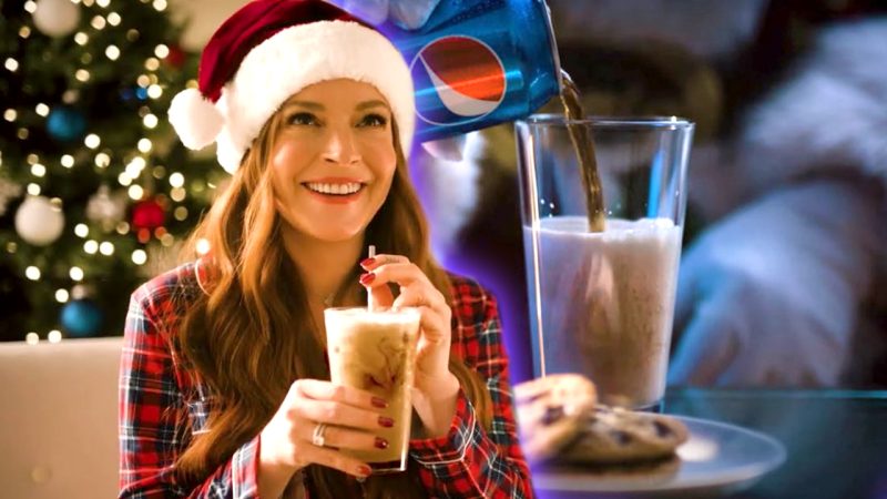 Lindsay Lohan's mix of Pepsi and a household bev in an Xmas ad has 'Mean Girls' fans mortified