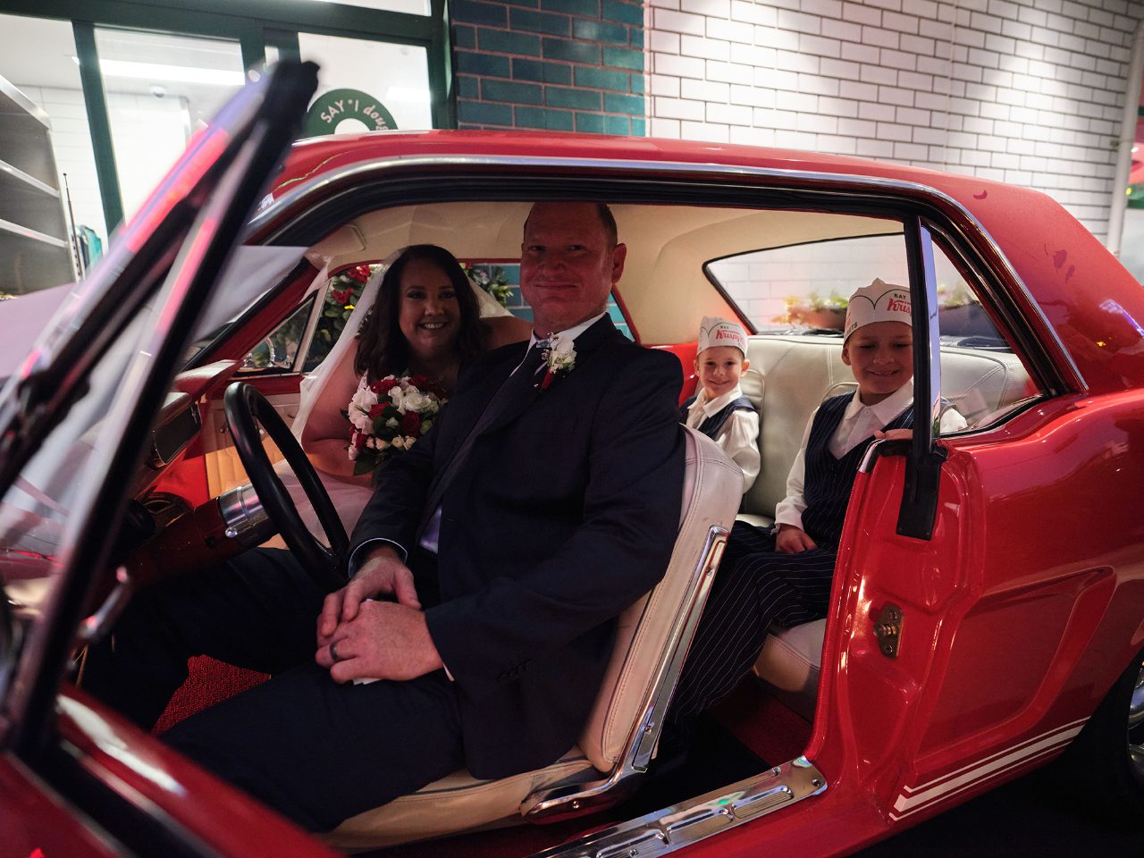 Cimonette and Carl Labuschange get married at Krispy Kreme New Lynn