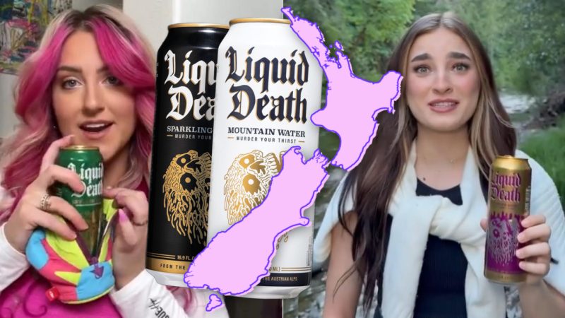 The mega-viral Liquid Death water is finally in NZ so you can get your influencer on