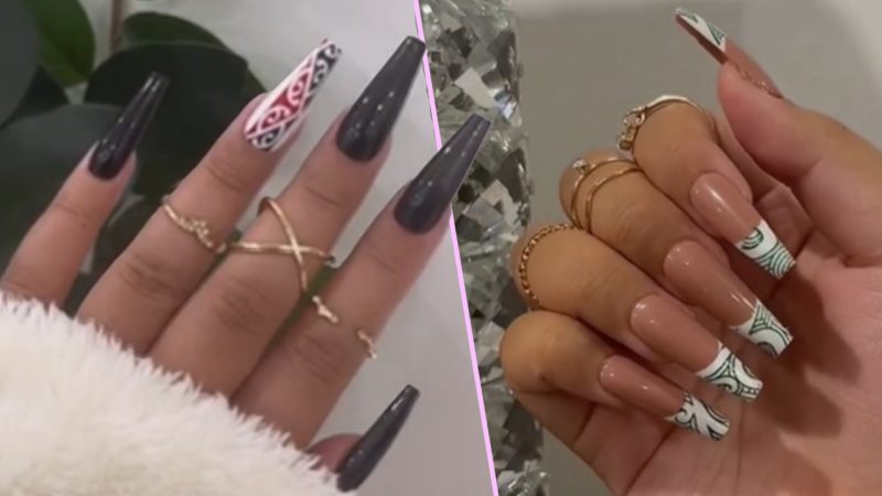 This talented gal is going viral for her stunning Māori and Pasifika press on nail designs